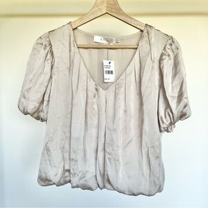 ASTR The Label bubble hem satin top